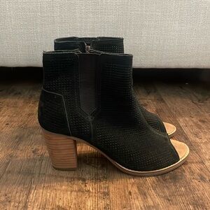 Toms Black Peep Toe Booties